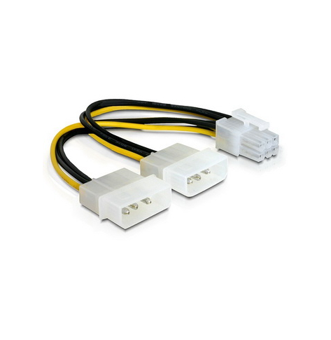 Kabel DELOCK 82315 rozdzielający zasilanie 2xHDD/1xPCI Express 6pin