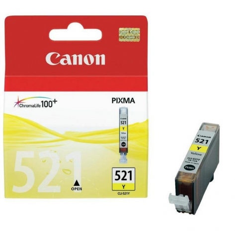 Tusz Canon CLI521Y yellow iP3600/iP4600/MP540/MP620/MP630/MP980