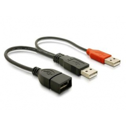 DELOCK 65306 Delock Przedłużacz USB 2xAM -> AF 2.0, czarny
