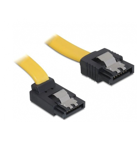Kabel Delock SATA 30cm góra/prosty metalowe zatrzaski żółty