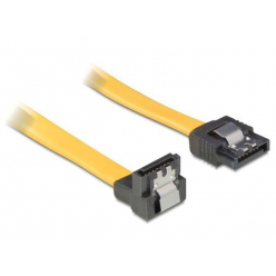 DELOCK 82485 Delock kabel do dysków serial ata II data 100cm zatrzaski metalowe, kątowy,żółty