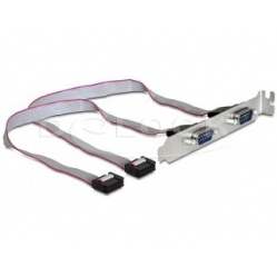 Kabel DELOCK 89268 gniazdo na śledziu do obudowy 2 X serial DB9