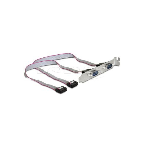 Kabel DELOCK 89268 gniazdo na śledziu do obudowy 2 X serial DB9