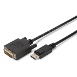 Kabel ASM AK-340301-020-S ASSMANN Kabel Displayport 1.1a z zatrzaskiem Typ DP/DVI-D (24+1) M/M czarny 2m