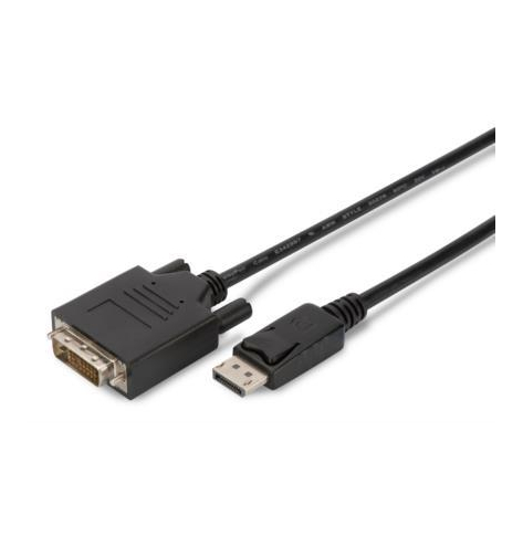 ASM AK-340301-020-S ASSMANN Kabel Displayport 1.1a z zatrzaskiem Typ DP/DVI-D (24+1) M/M czarny 2m