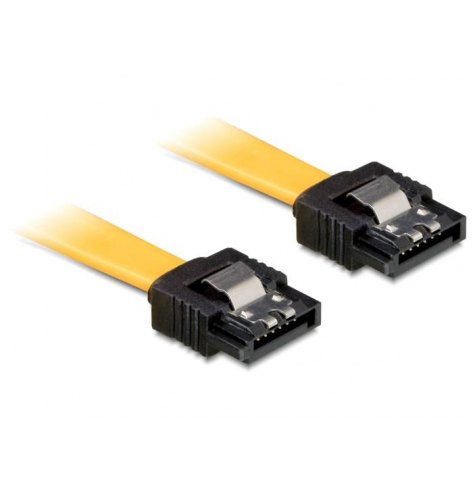 Kabel Delock SATA 6 Gb/s 30cm prosty z zatrzaskami metalowymi żółty