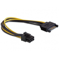 DELOCK 82924 Delock kabel SATA zasilający (M)-> PCI Express 6-pin, 0,21m