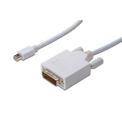 Kabel ASM AK-340305-030-W ASSMANN Kabel adapter Displayport 1.1a Typ miniDP/DVI-D (24+1) M/M biały 3m