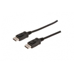 Kabel ASM AK-340103-020-S Kabel DisplayPort z zatrzaskami 1080p 60Hz FHD Typ DP/DP M/M czarny 2m