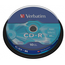 Zestaw płyt Verbatim CD-R [ cake box 10 700MB 52x DataLife ]