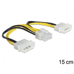 Kabel Delock zasilający wewnętrzny EPS 8PIN -> 2x Molex, 15 cm