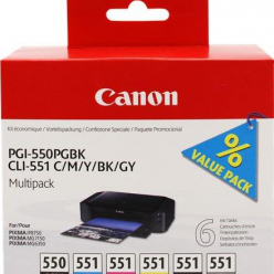 Multi Pack CANON 6496B005 PGI-550/CLI-551 PGBK/C/M/Y/BK/GY 