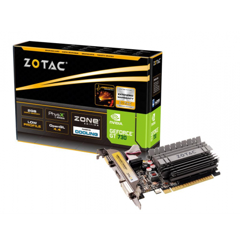 Karta graficzna ZOTAC GeForce GT 730 ZONE Edition Low Profile 2GB DDR3 64Bit HDMI DVI VGA