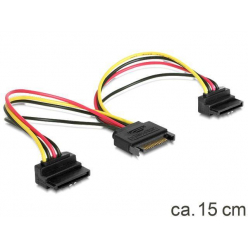 DELOCK 60128 Delock przedłużacz kabla zasilającego SATA (M/F)-> 2x SATA kątowa, 15-pin, 0.15m