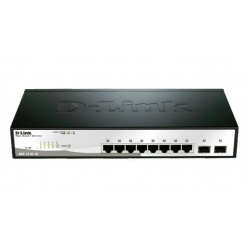 Switch sieciowy zarządzalny D-Link DGS-1210-10 8 portów 1000BaseT (RJ45) 2 porty MiniGBIC (SFP)
