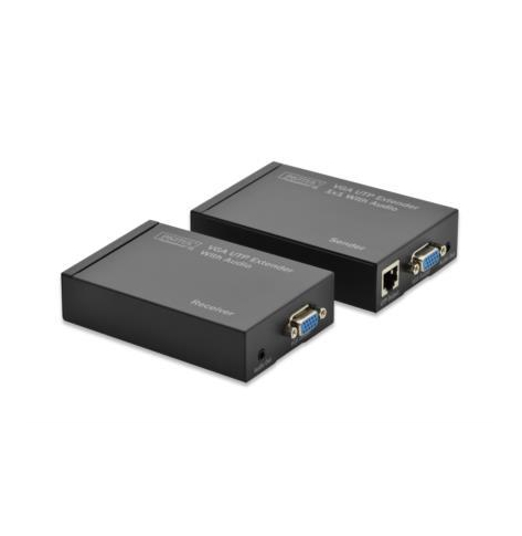 Przedłużacz VGA DIGITUS DS-53400 do 300m po skrętce Cat.5e UTP, WUXGA, audio