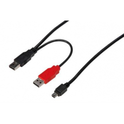 ASM AK-300113-010-S ASSMANN Kabel rozdz. USB 2.0 HighSpeedCanonTyp 2xUSB A/miniUSB B (5pin)M/M 1m