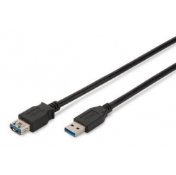 Kabel ASM AK-300203-030-S ASSMANN Kabel przedłużający USB 3.0 SuperSpeed Typ USB A/USB A M/Ż czarny 3,0m