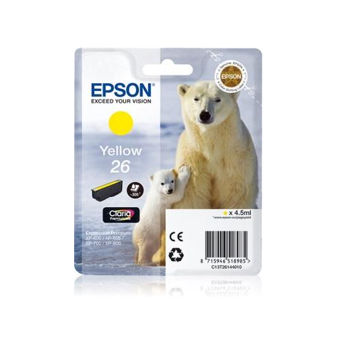 Tusz Epson C13T26144012 T2614 yellow Claria 4,5 ml XP-600/700/800