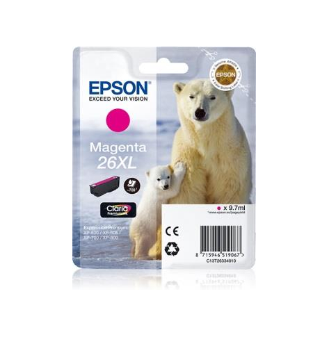 Tusz Epson C13T26334012 T2633 XL magenta Claria 9,7 ml XP-600/700/800