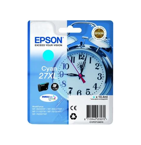 Tusz Epson C13T27124012 T2712 cyan XL DURABrite