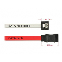 Kabel Delock SATA FLEXI 6 Gb/s 30 cm biały metalowe zaciski