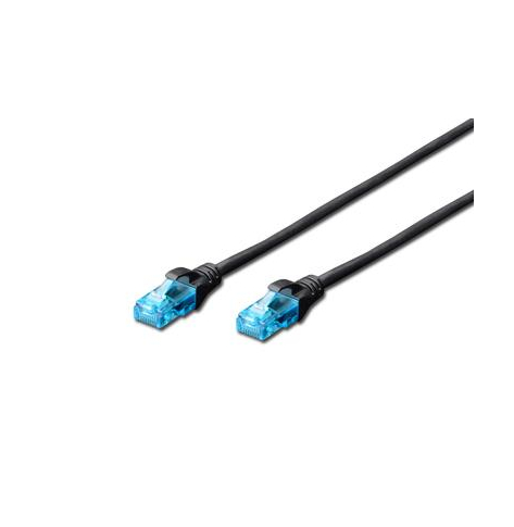 Kabel DIGITUS patch cord UTP CAT.5E czarny 10.0m