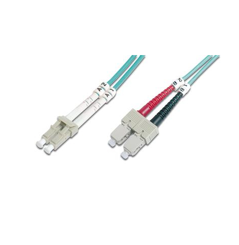 Kabel światłowodowy DIGITUS duplex MM 50/125 OM3 LC-SC 1m