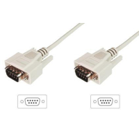 Kabel ASM AK-610107-020-E ASSMANN Kabel połączeniowy RS232 1:1 Typ DSUB9/DSUB9 M/M beżowy 2m