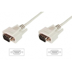 Kabel ASM AK-610107-020-E ASSMANN Kabel połączeniowy RS232 1:1 Typ DSUB9/DSUB9 M/M beżowy 2m