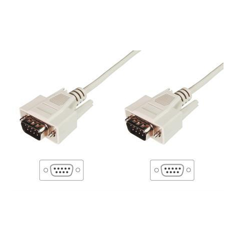 Kabel ASM AK-610107-020-E ASSMANN Kabel połączeniowy RS232 1:1 Typ DSUB9/DSUB9 M/M beżowy 2m