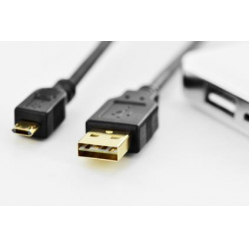 Kabel ASM AK-300122-018-S ASSMANN Kabel połączeniowy USB 2.0 HighSpeed dwustronny USBA/microUSBB M/M 1,8m