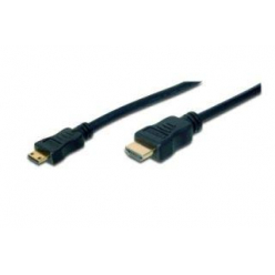 ASM AK-330106-030-S ASSMANN Kabel połączeniowy HDMI1.3 HighSpeed Typ HDMI A/miniHDMI C M/M czarny 3m