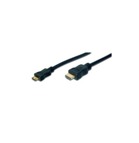 Kabel ASM AK-330106-030-S ASSMANN Kabel połączeniowy HDMI1.3 HighSpeed Typ HDMI A/miniHDMI C M/M czarny 3m