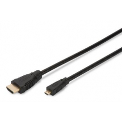 Kabel ASM AK-330109-010-S ASSMANN Kabel HDMI 1.4 HighSpeed z Ethernetem Typ HDMI A/microHDMI D M/M 1m