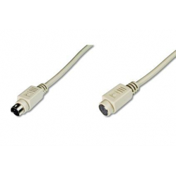 Kabel ASM AK-590200-050-E ASSMANN Kabel przedłużający PS2 Typ miniDIN6/miniDIN6 M/Ż szary 5m