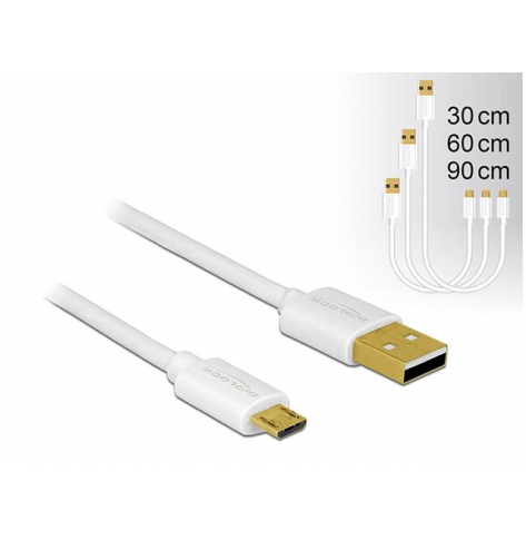 Kabel DELOCK 83679 danych i szybkiego ładowania USB 2.0 AM>Micro BM, zestaw 3 części