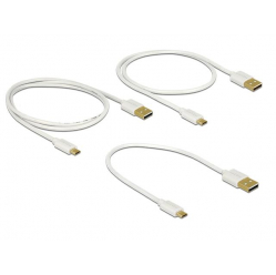 Kabel DELOCK 83679 danych i szybkiego ładowania USB 2.0 AM>Micro BM, zestaw 3 części