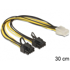DELOCK 83433 Delock PCI Express kabel zasilający 6-pin żeński > 2 x 8-pin męski 30 cm
