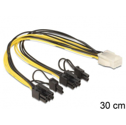 Kabel DELOCK PCI Express zasilający 6-pin żeński > 2 x 8-pin męski 30 cm