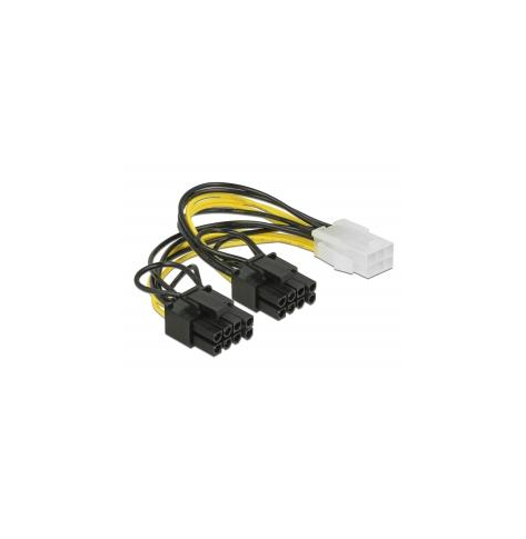 Kabel DELOCK PCI Express zasilający 6-pinowe żeński > 2 x 8-pinowe męski 15cm