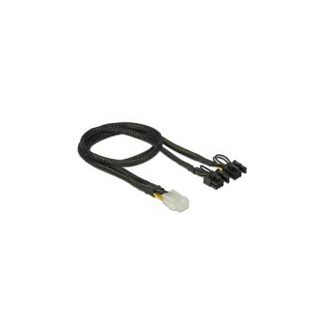 Kabel DELOCK PCI Express zasilający 6-pin żeński > 2 x 8-pin męski 30 cm oplot