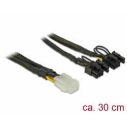 Kabel DELOCK PCI Express zasilający 6-pin żeński > 2 x 8-pin męski 30 cm oplot