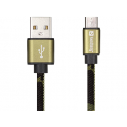 Kabel MicroUSB Sandberg 441-15, zielony kamuflaż