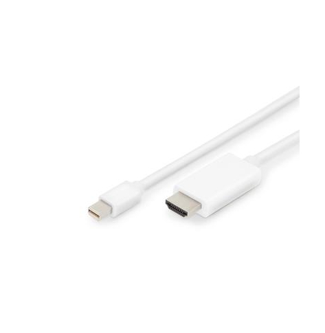 Kabel ASM AK-340304-010-W Kabel Displayport 1.2 4K 60Hz UHD Typ miniDP/HDMI A M/M biały 1m