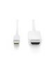 Kabel ASM AK-340304-010-W Kabel Displayport 1.2 4K 60Hz UHD Typ miniDP/HDMI A M/M biały 1m