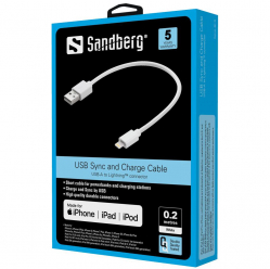 Kabel USB - Lightning MFI Sandberg 441-19 0.2m