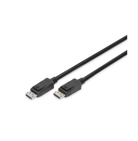 ASM AK-340106-010-S Kabel DisplayPort z zatrzaskami 8K 30Hz UHD Typ DP/DP M/M czarny 1m