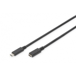 DIGITUS AK-300210-007-S Kabel USB 3.1 Gen.2 SuperSpeed+ 10Gbps Typ USB C/USB C M/Ż PD, czarny, 1m