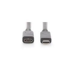 Kabel DIGITUS USB 3.1 Gen.2 SuperSpeed+ 10Gbps Typ C M/Ż PD, czarny, 1m